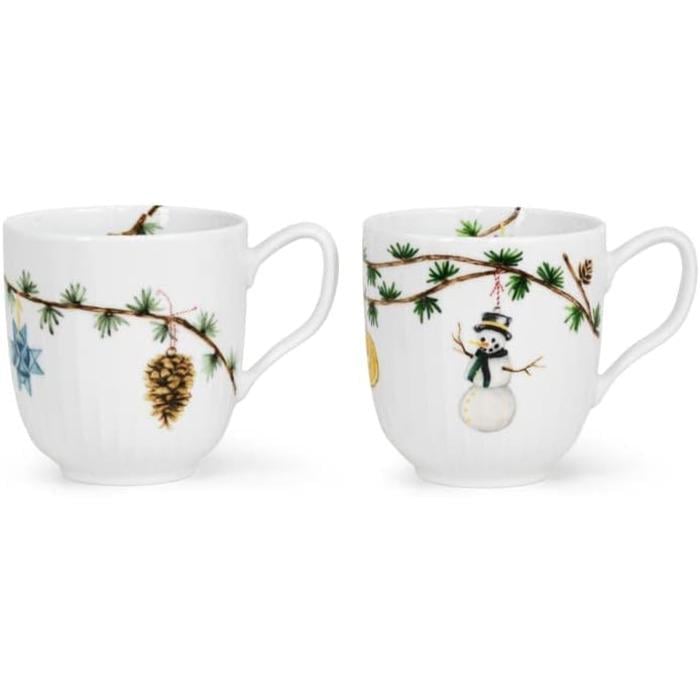 Набор кружек Kähler HammershØ и с акварельной росписью Christmas 2 шт. 0,33 л Белый (2645535)