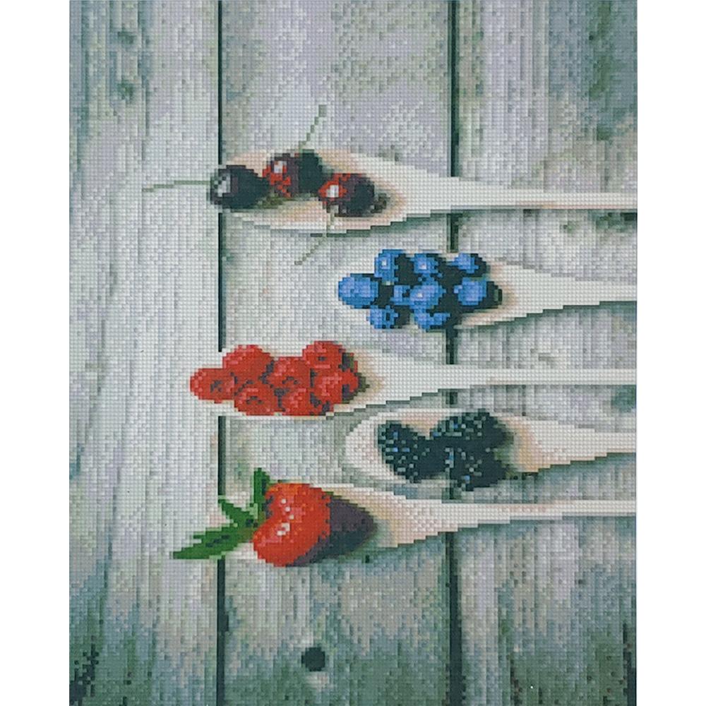 Алмазная мозаика Strateg Премиум Ложечки фруктов 40x50 см (D0054)