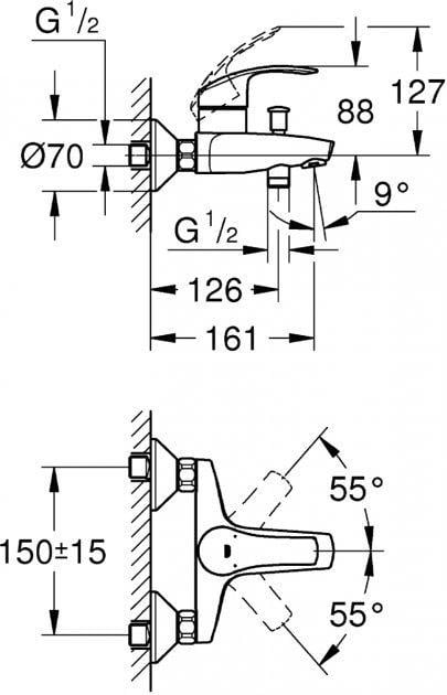 Комплект смесителей Grohe Eurosmart (124458) - фото 8 Комплект смесителей Grohe Eurosmart (124458) - фото 8