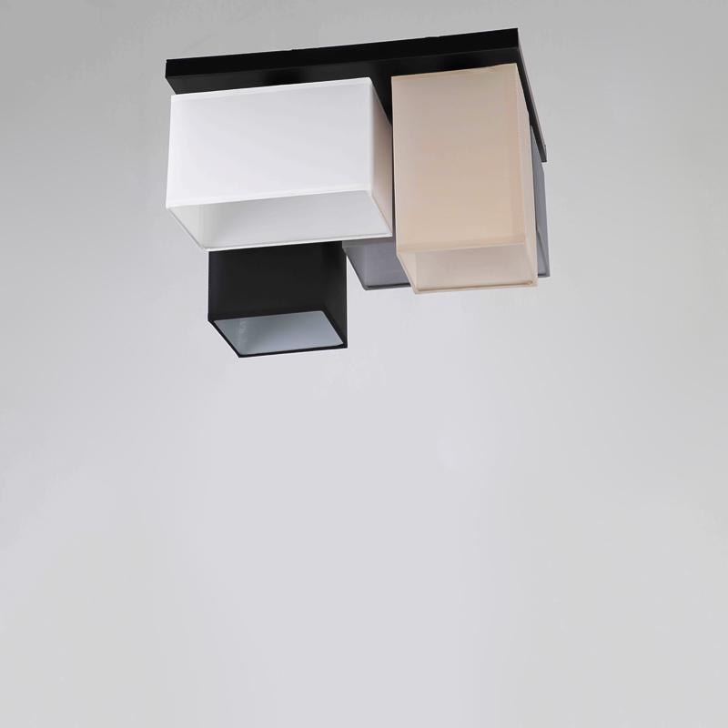 Люстра стельова лофт Light House SRS-16333-4G на чотири лампи Чорний / Сірий / Білий / Бежевий