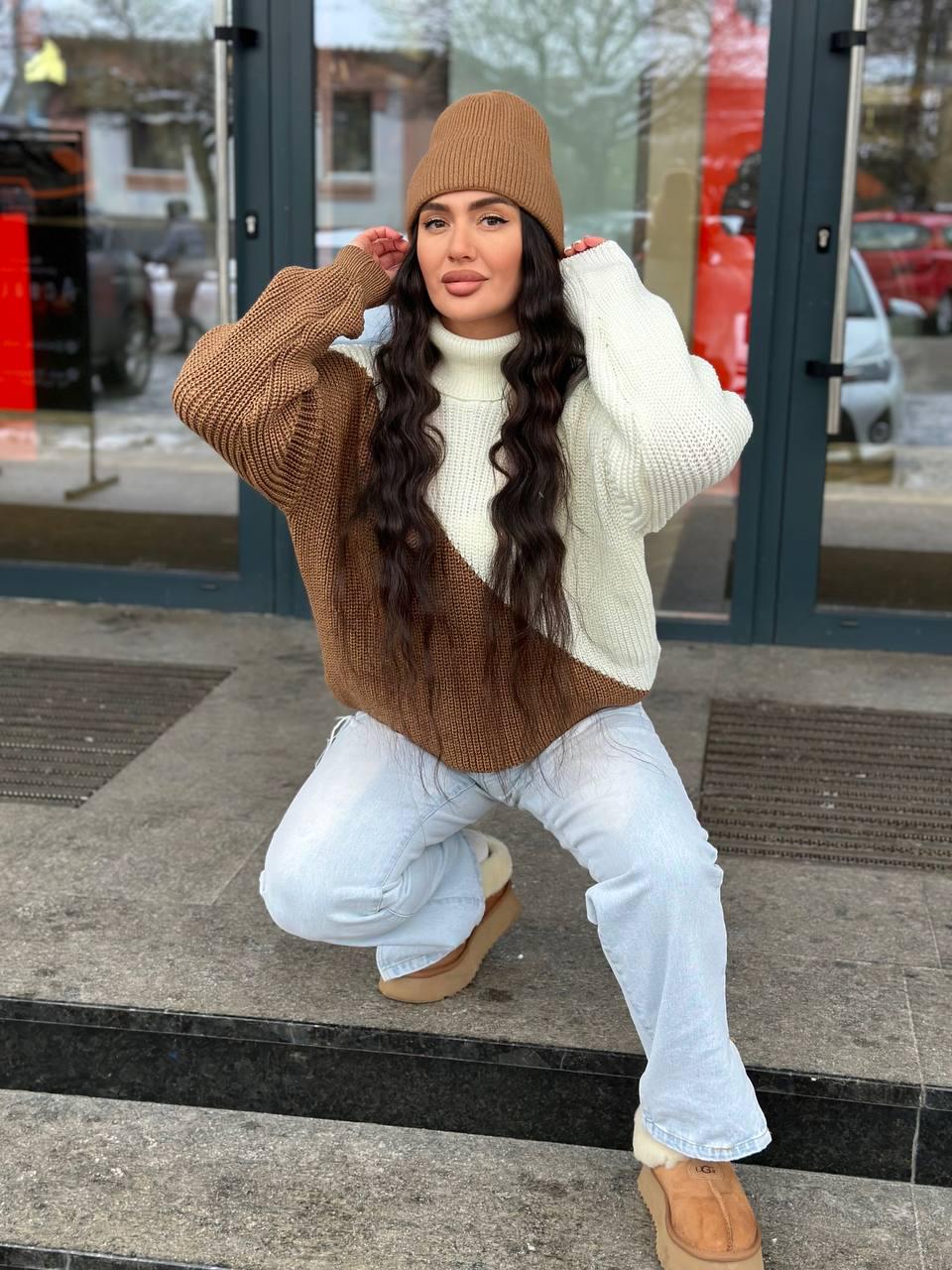 Свитер женский Диа р. 44-56 Капучино (350/а-нс) - фото 2 Свитер женский Диа р. 44-56 Капучино (350/а-нс) - фото 2