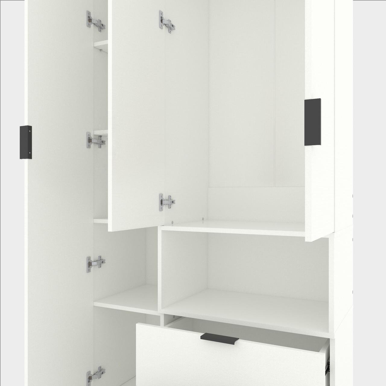 Шкаф Metkas Home A002R ЛДСП 1000x420x2300 мм Белый Снег - фото 4