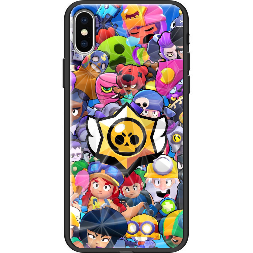 Чехол Boxface iPhone X Brawl Stars Черный силикон с призмой (32139-up2389-37857)