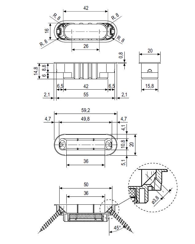 Ответная планка AGB Minimal Mediana Polaris XT Черный (B.02402.05.93) - фото 2