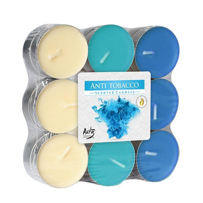 Свеча чайная таблетка ароматическая Flora микс Антитабак D-3,9 см 18 шт. (27499)