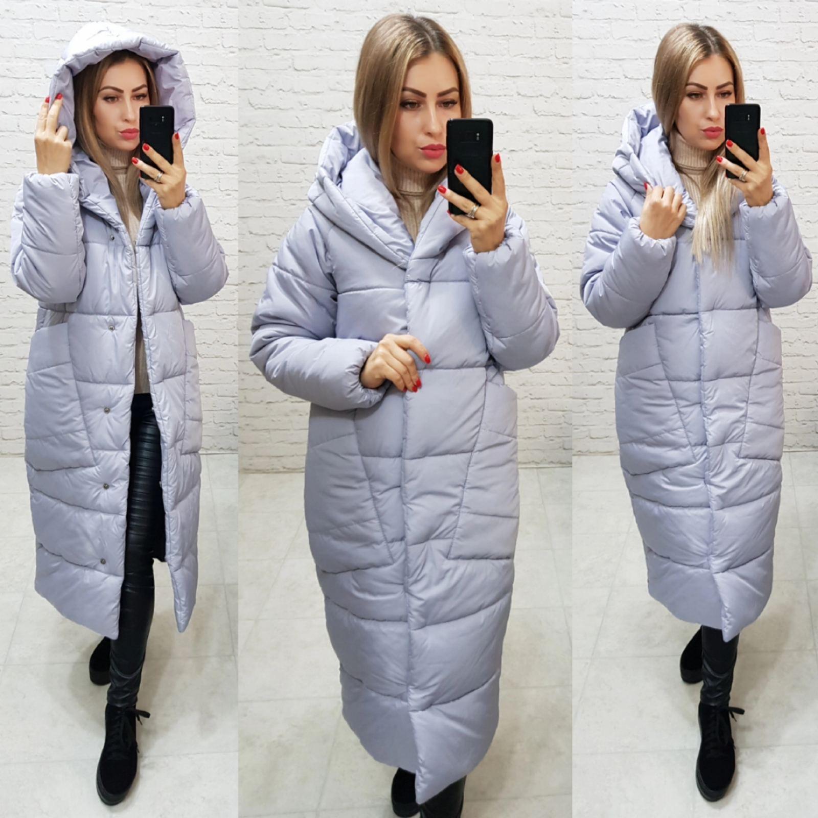 Пуховик объемный супер длинный Аiza А500 р. 54-56 Светло-серый - фото 2 Пуховик объемный супер длинный Аiza А500 р. 54-56 Светло-серый - фото 2