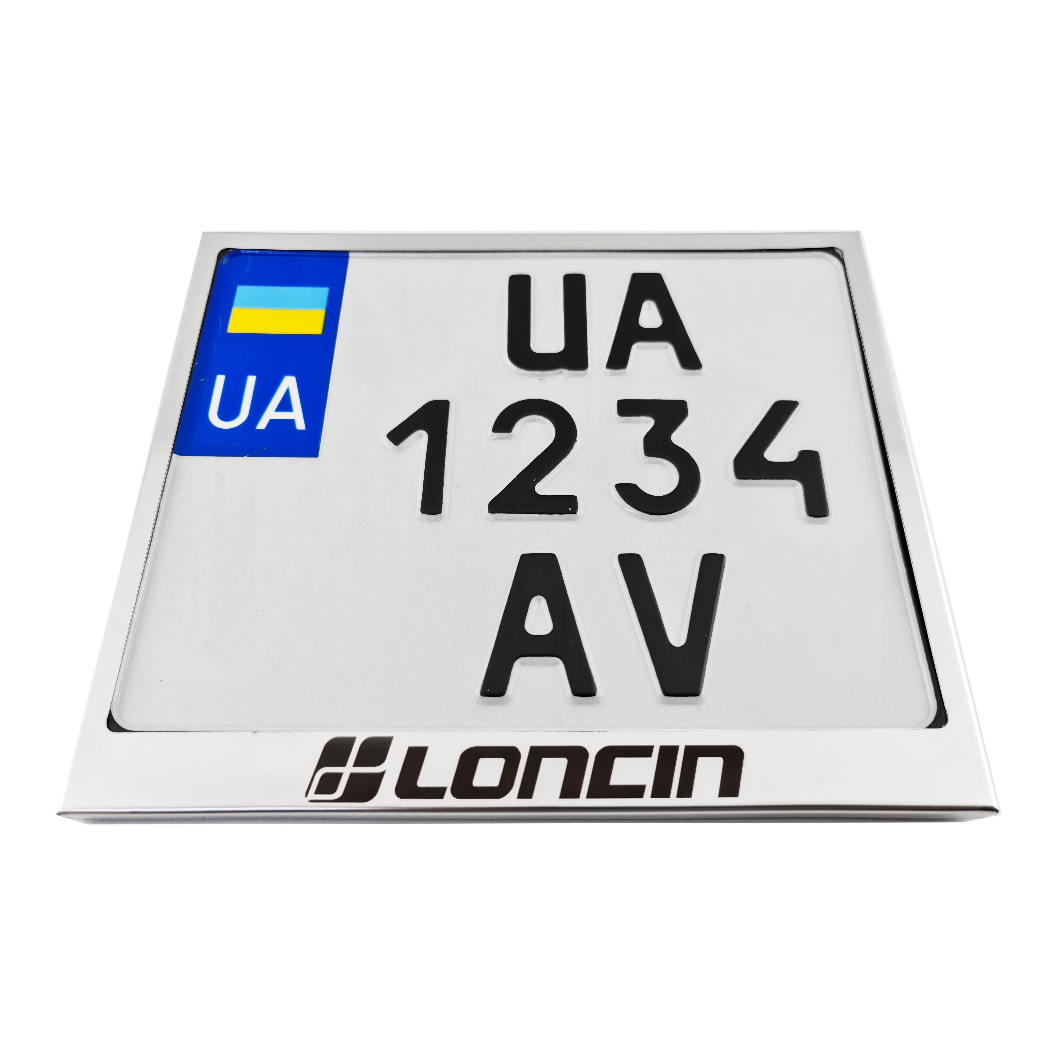 Рамка для мотоциклетного номера Loncin 174х220 мм Хром (VH-S1722LNSGL)