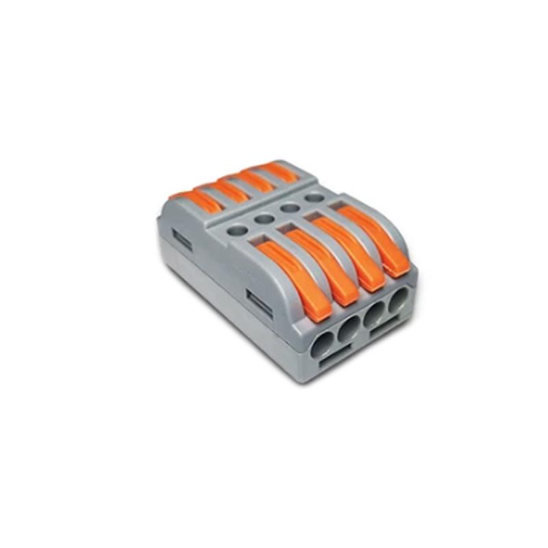 Клемма проходная Tactix 0,5-4 мм2 32А 4х1-4х1 одинарная 39,3х23,3х14,5 мм Оранжевый (CT-223-4)
