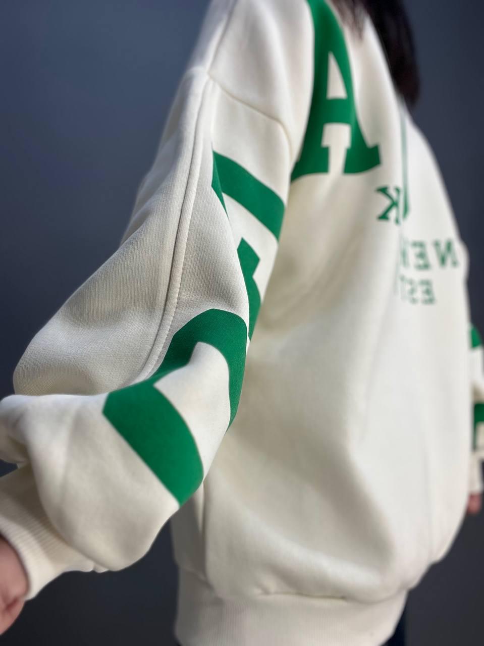 Свитшот женский DAVRAS 8174 CHICAGO удлиненный утепленный на флисе OS Молочный (1240) - фото 5 Свитшот женский DAVRAS 8174 CHICAGO удлиненный утепленный на флисе OS Молочный (1240) - фото 5