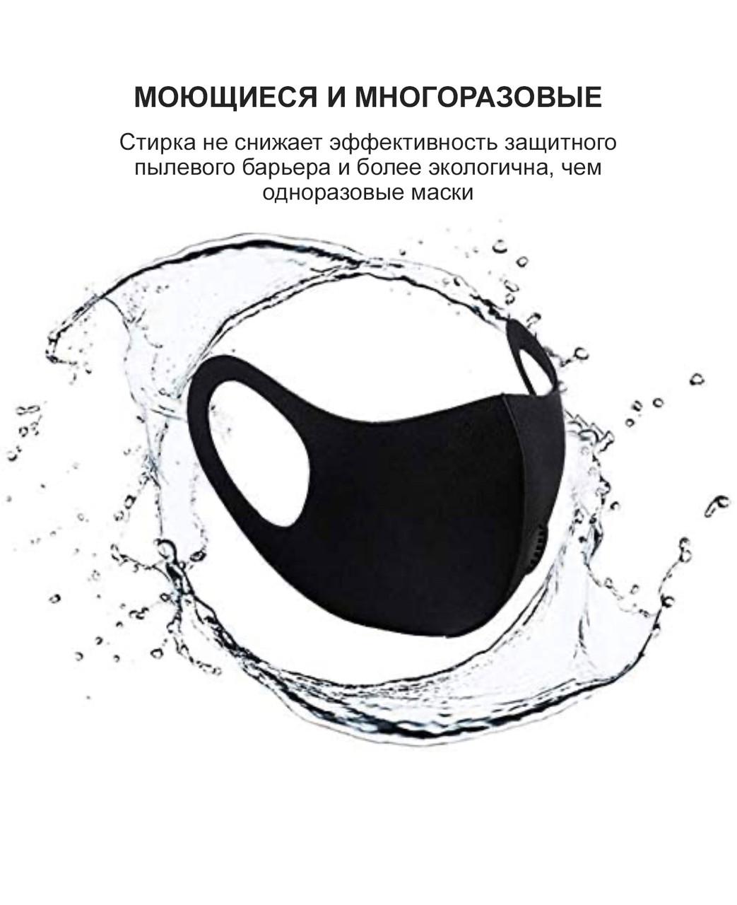 Захисна маска для обличчя Fashion Чорний (0315) - фото 3