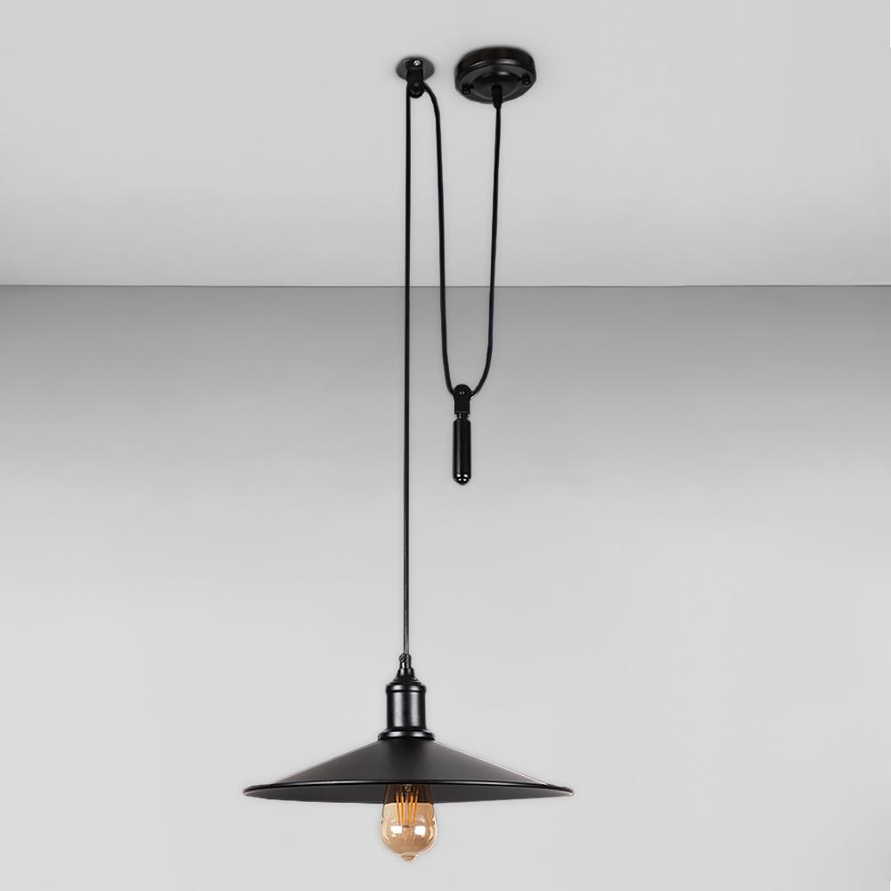 Люстра підвісна Лофт Light House LS-18673F-1G BK 360 з гирею Чорний