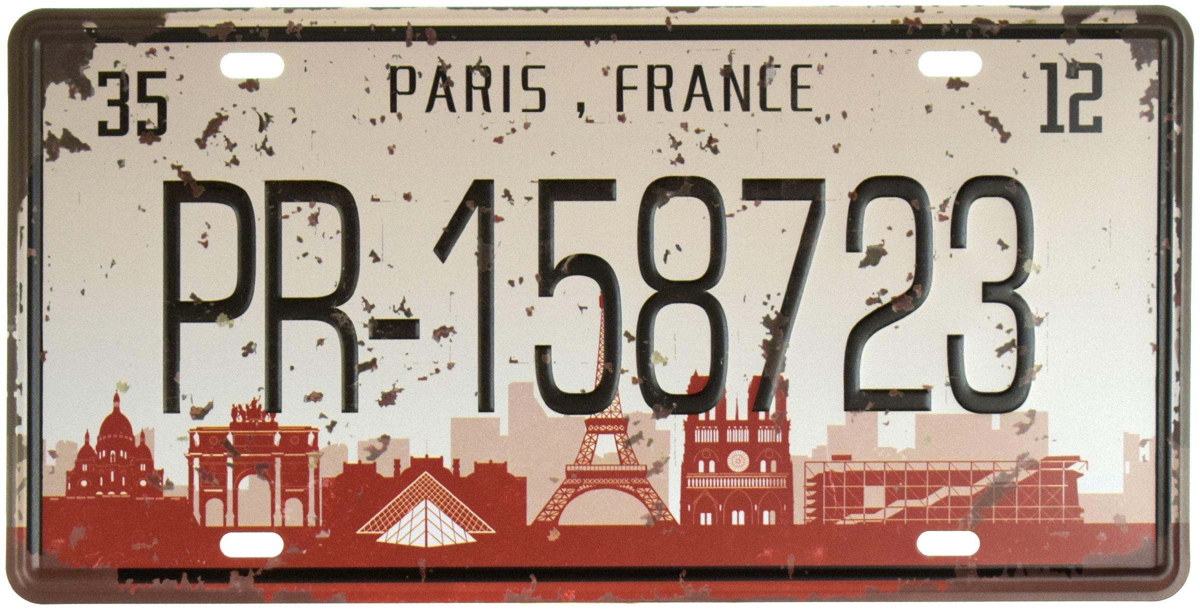 Табличка металева Париж, Франція/Paris, France PR-158723 15x30 см