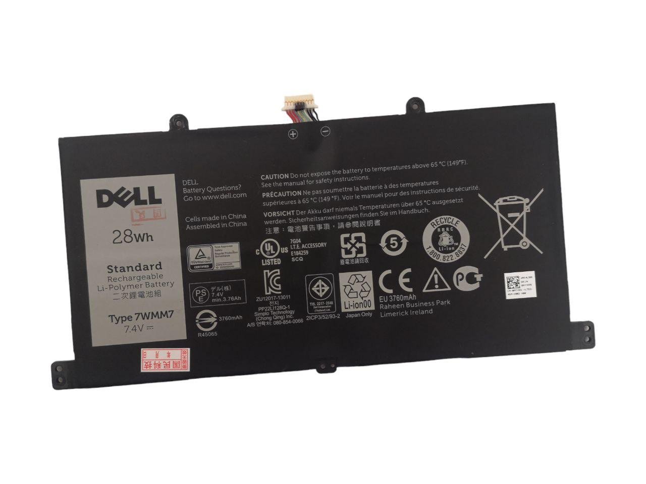 Аккумулятор для Dell Venue 11 Pro 7WMM7/DL011301-PLP22G01/CFC6C/CP305193L1/D1R74 3760 mAh 28Wh (000009048)