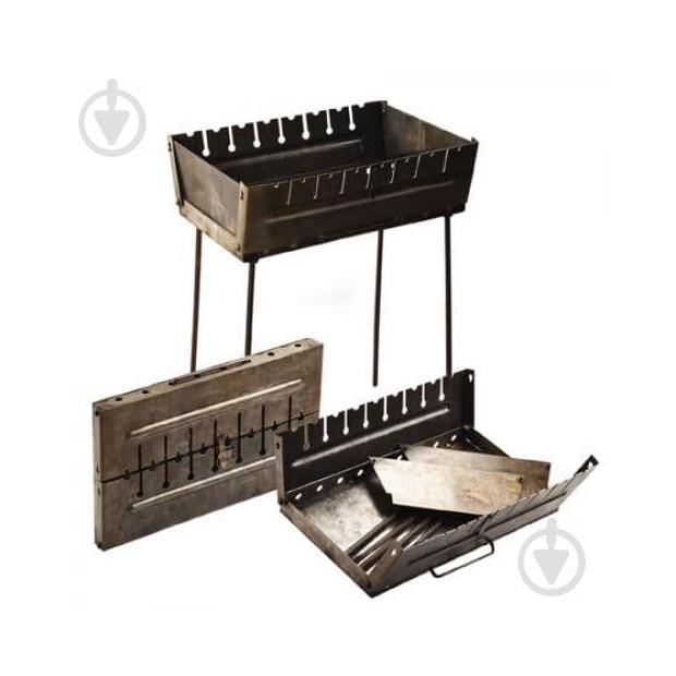 Похідний мангал Stenson УК-М8 на 8 шампурів, 50*27*5см