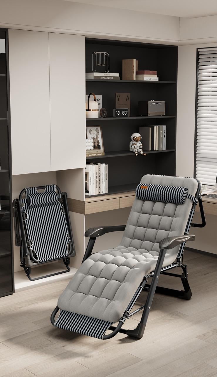 Крісло-шезлонг розкладне садове із подушкою WCG FCB-S01PP з подушкою (2761306588)