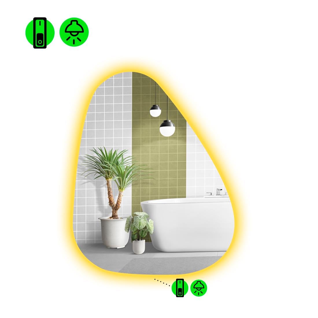 Зеркало с LED подсветкой Doccia 2 с механическим включателем 140x110 см