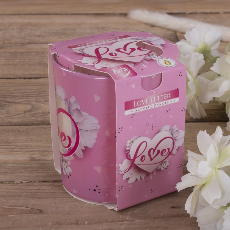 Свечка в стакане Love letter (7204)