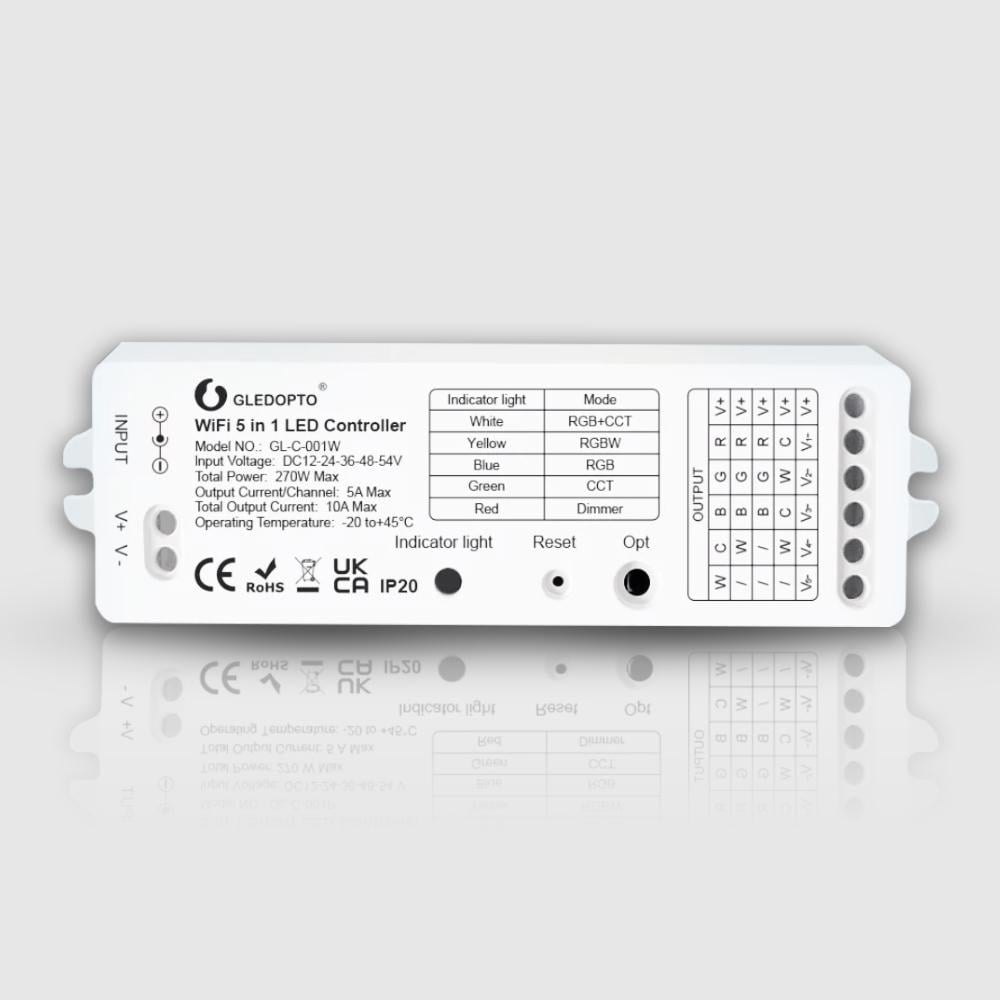 Светодиодный контроллер Tuya Smart Gledopto Wi-Fi 5в1 (GL-C-001W)