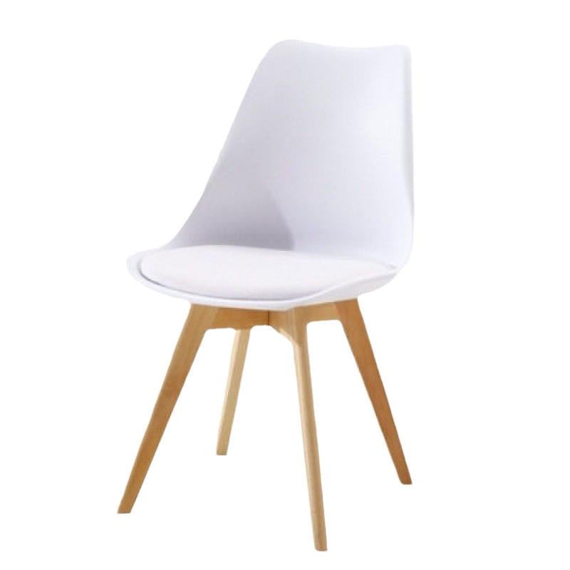 Стул для кухни и гостинной RIAS DSF-313 с деревянными ножками White (3_06773)