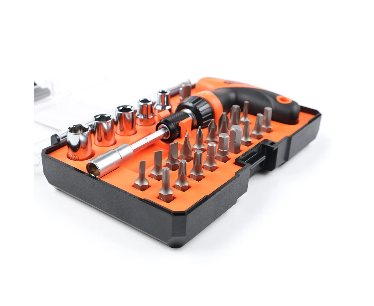 Отвертка с Т-образной ручкой/реверсом/сменными насадками 26 шт. (27558198) - фото 6 Отвертка с Т-образной ручкой/реверсом/сменными насадками 26 шт. (27558198) - фото 6