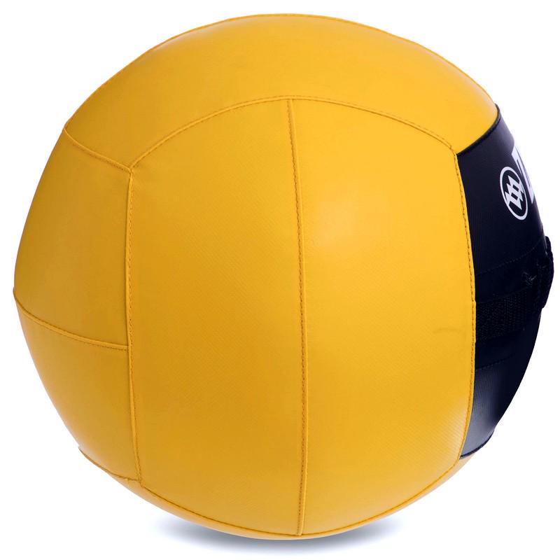 Мяч набивной для кросфита волбол Zelart WALL BALL FI-5168-6 6 кг Черный/Желтый (DR003546) - фото 2