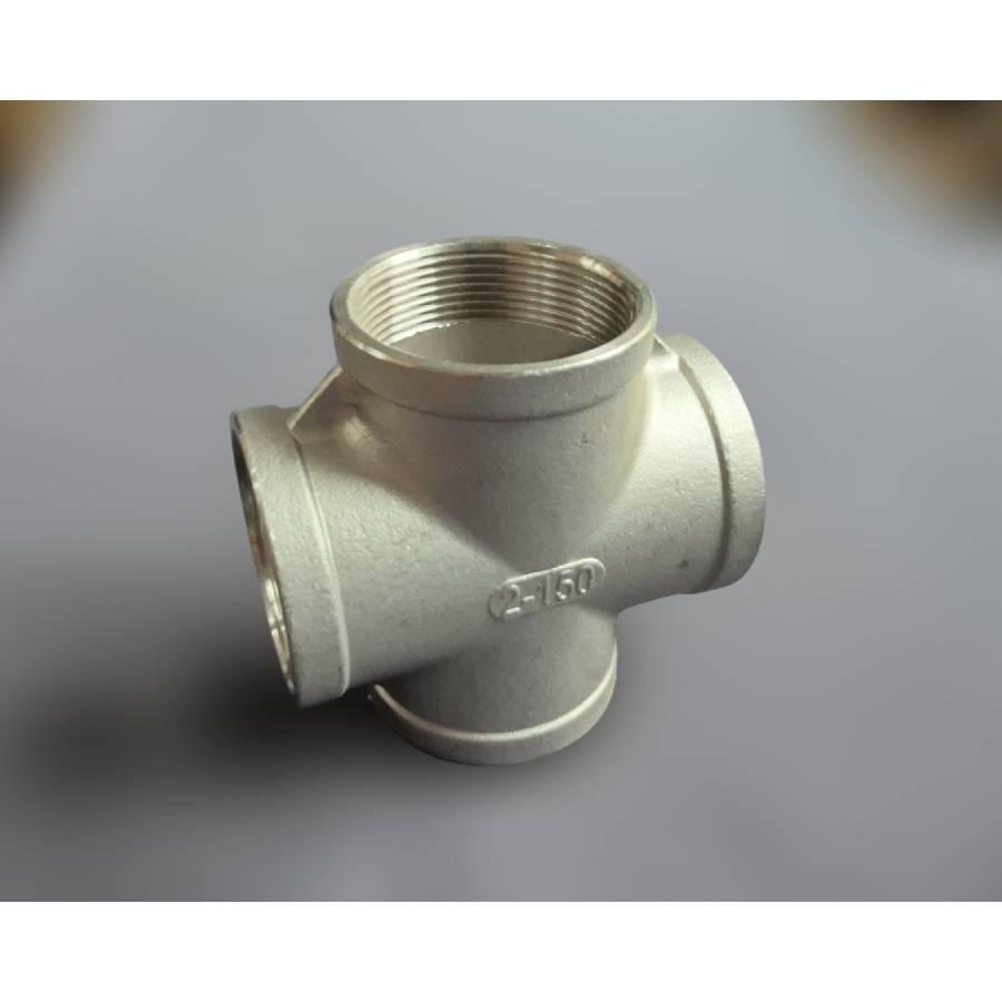 Крестовина муфтовая Ду50 нержавеющая сталь AISI304 ВР BSPP Class 150 90° 2" (29203307) - фото 2 Крестовина муфтовая Ду50 нержавеющая сталь AISI304 ВР BSPP Class 150 90° 2" (29203307) - фото 2