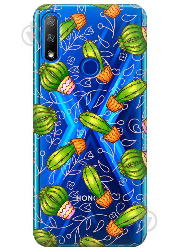 Прозорий силіконовий чохол iSwag для Huawei Honor 9X з малюнком - Арт кактуси (KS2724) Прозорий силіконовий чохол iSwag для Huawei Honor 9X з малюнком - Арт кактуси (KS2724)