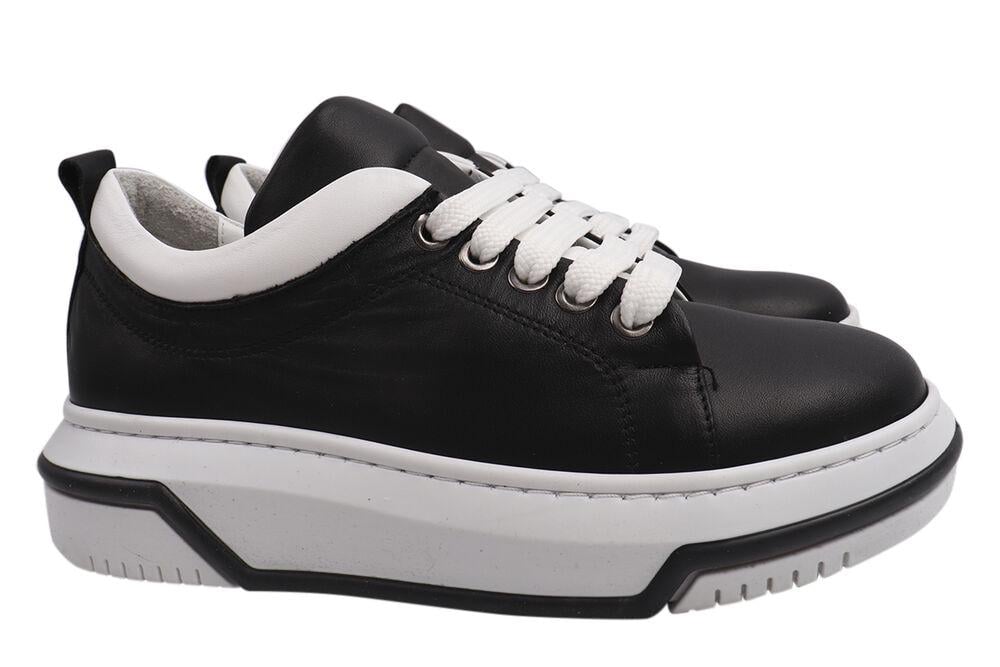 Кеды женские Aquamarin из кожи на платформе на шнуровке р. 37 Черный (1917-21DTC)