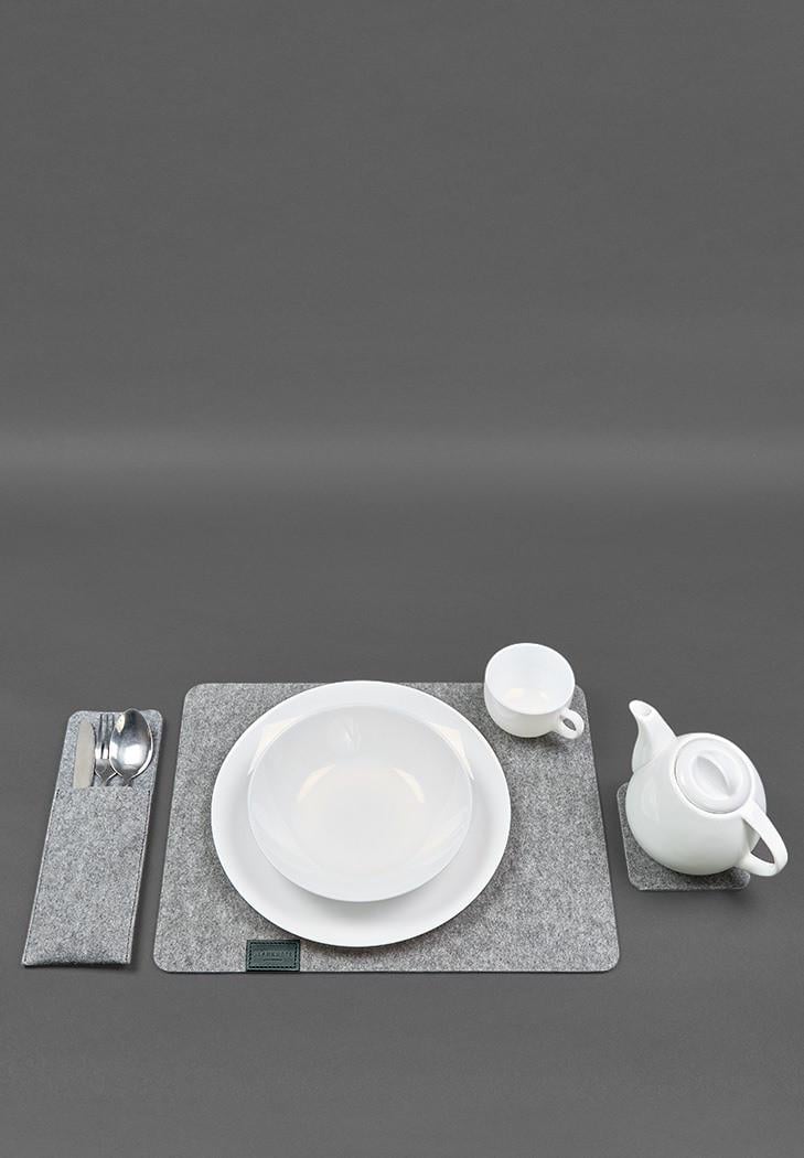 Набір для сервірування столу на 1 персону Зелений (A-028325) - фото 1 Набір для сервірування столу на 1 персону Зелений (A-028325) - фото 1