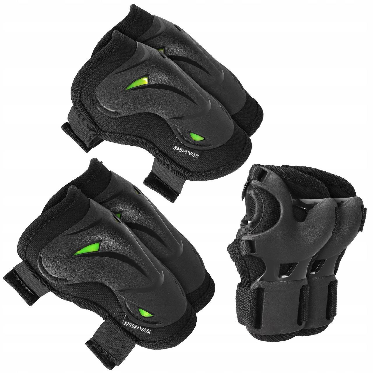 Комплект защитный SportVida 3в1 SV-KY0004-L L Black/Green