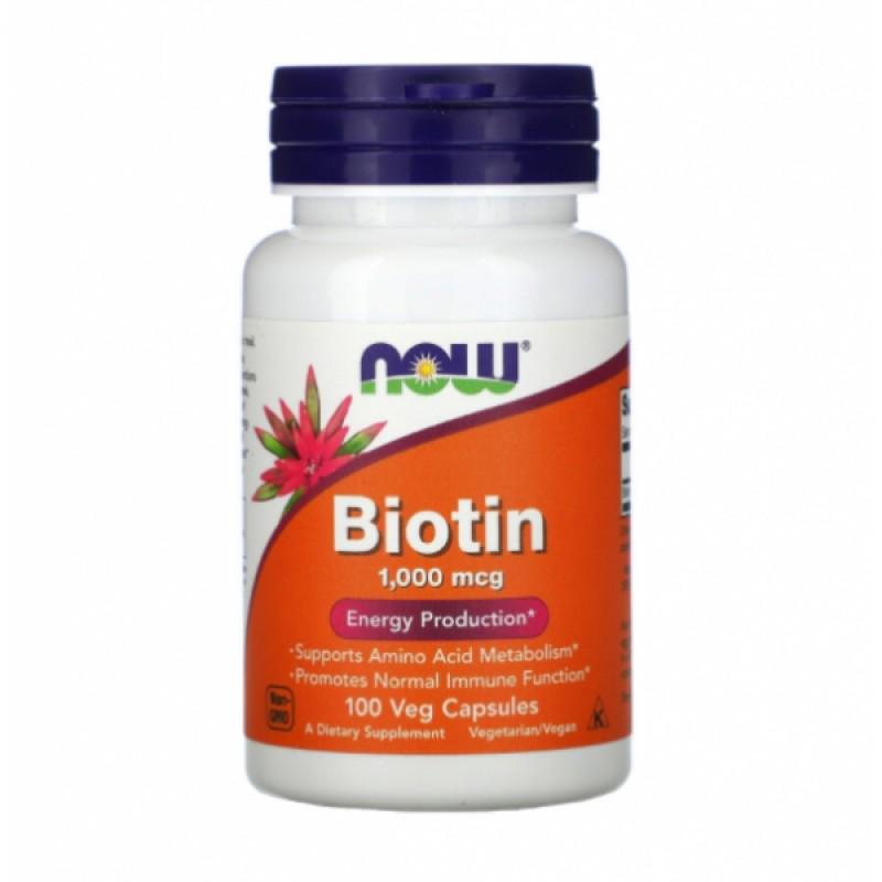 Витамины Now Foods Biotin 1000 мкг 100 капс. (NOW-00469)