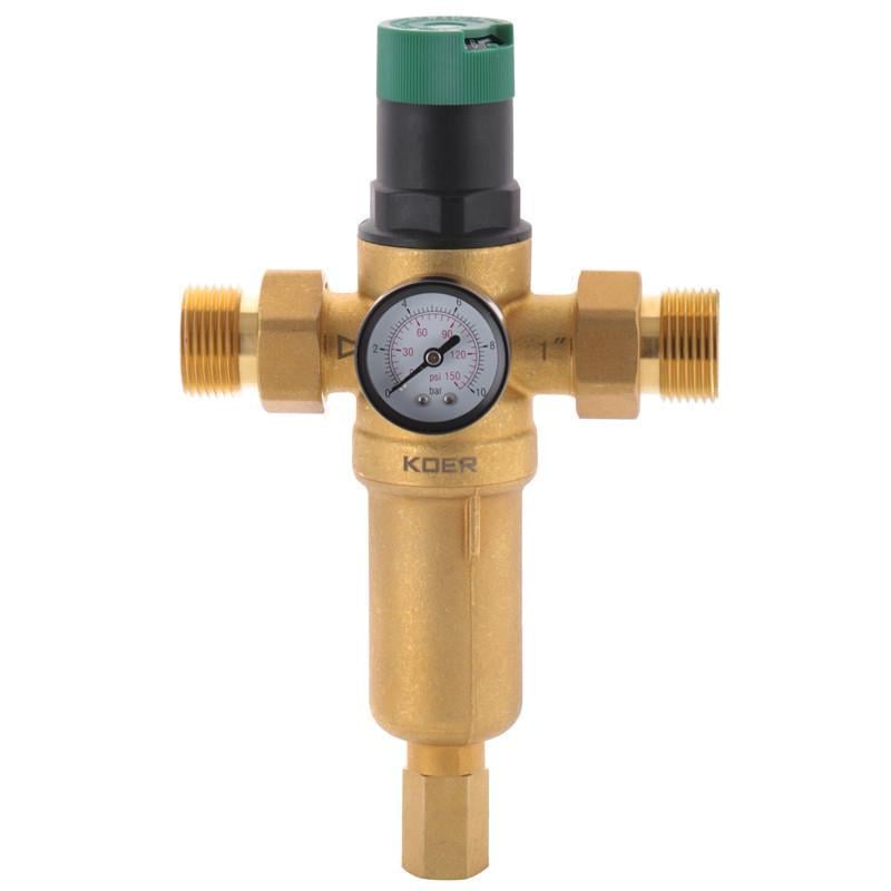 Фільтр самоочисний KOER KR.1249 з редуктором тиску і манометром 1" НР (KR2960) Фільтр самоочисний KOER KR.1249 з редуктором тиску і манометром 1" НР (KR2960)