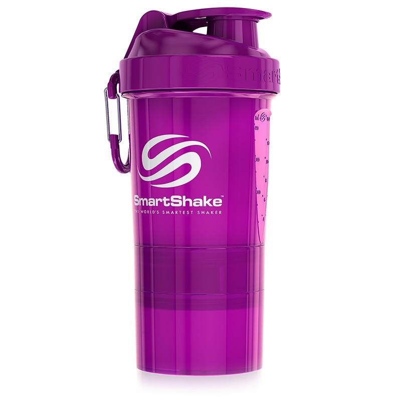 Шейкер SmartShake 600 мл с 2 контейнерами Фиолетовый