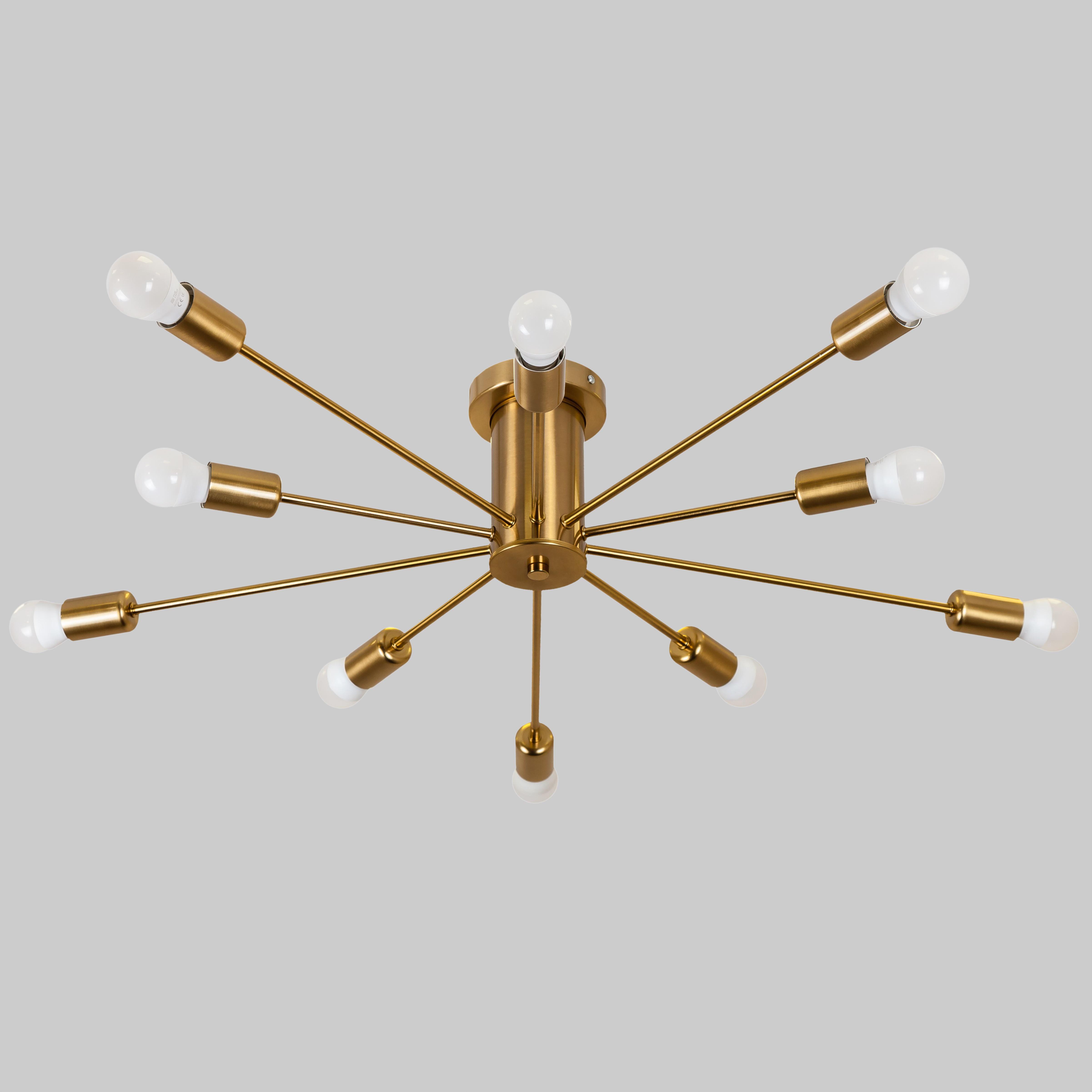 Люстра стельова на 10 плафонів Бронзовий (52-9901-10 BRZ)