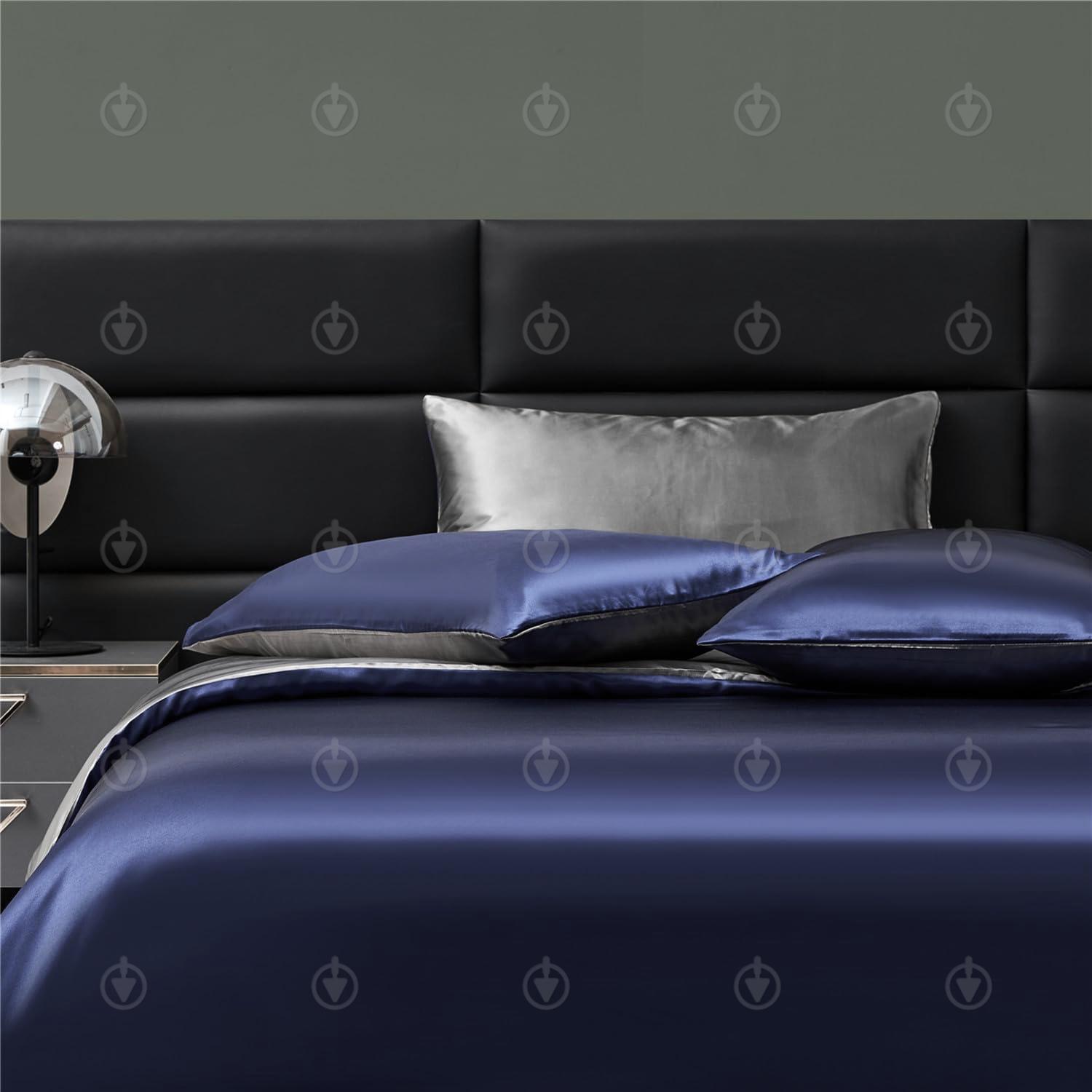 Комплект постільної білизни Moka Textile євро 4наволочки 50х70 см/70х70 см Синьо-срібний (2392405827) - фото 3 Комплект постільної білизни Moka Textile євро 4наволочки 50х70 см/70х70 см Синьо-срібний (2392405827) - фото 3