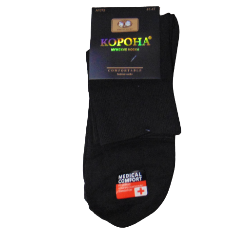 Носки мужские с компрессионным эффектом Корона А1072 р. 41-47 Черный (1857210217)
