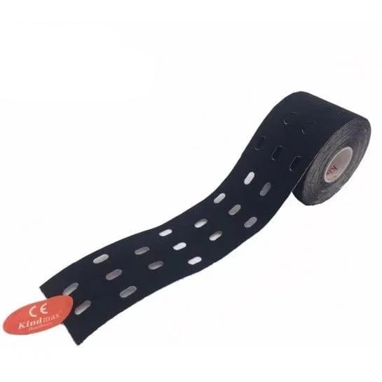 Тейп кинезиологический перфорированный Kindmax 5 см х 5 м Черный (ДА-00041)