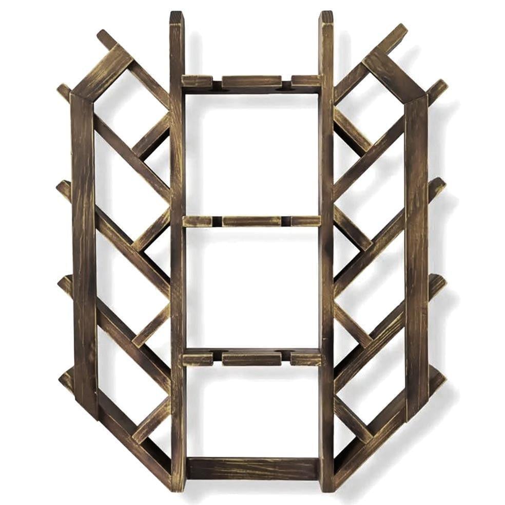 Полка для вина настенная из дерева Кувана Сепия (ПНК-008208)