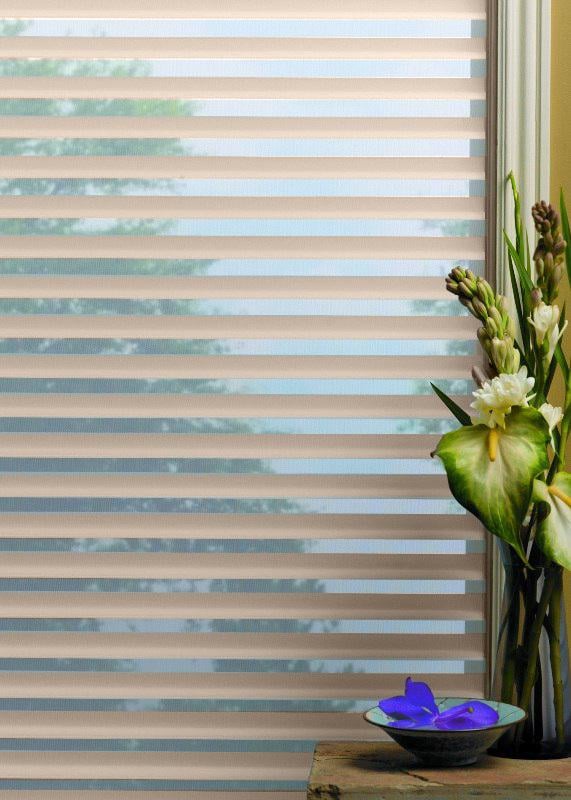 Рулонна штора Силуeт-3D день-ніч відкритого типу 110х150 см Бежевий