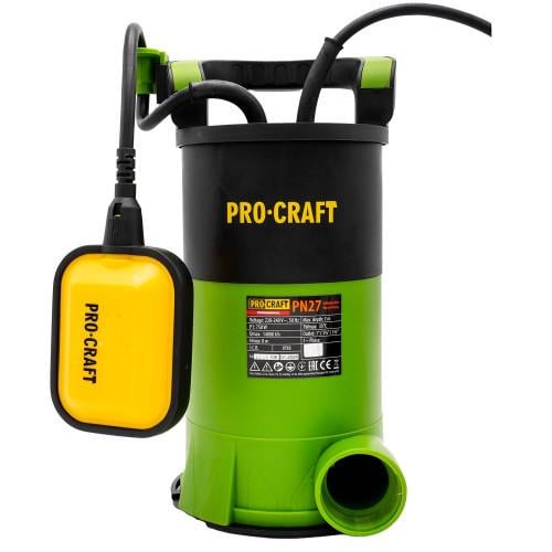 Дренажно-фекальный насос ProCraft PN27 0,75 кВт напор 8 м 14000 л/ч