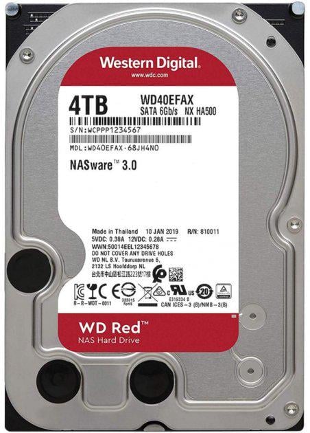 Жорсткий диск 3,5" SATA 4,0 TB WD 5400 rpm 256 MB Red (WD40EFAX)