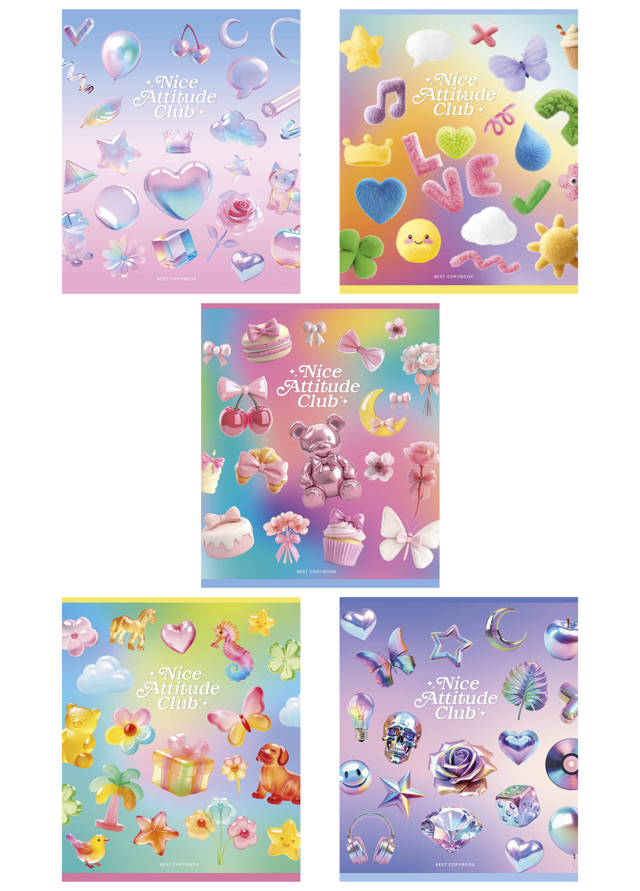 Тетради ученические Школьник Nice Atitude Club Star в клетку 36 л. 5 шт. (3525 4823088231885)