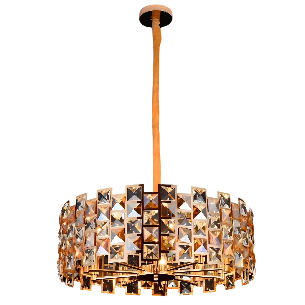 Люстра Sirius с круглым плафоном под восемь ламп Е14 Золотой (Ш 89016/8)