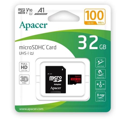 Карта памяти Apacer microSDHC UHS-I 32GB R100 V10 A1+адаптер (2553861521) - фото 3