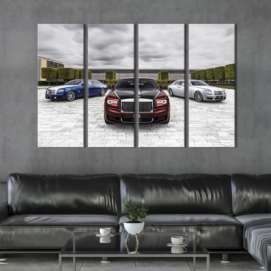Картина на холсте Три стильные авто Rolls-Royce 89x53 см (1397-41)