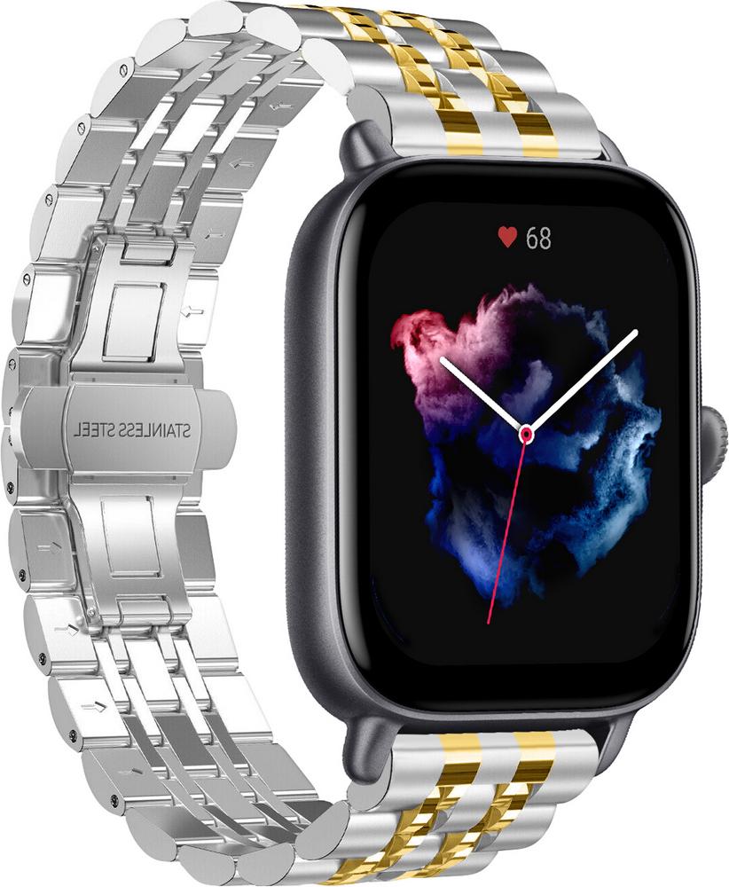 Браслет металлический Spinye Line для Amazfit GTS 3 Silver Gold (29038-67)