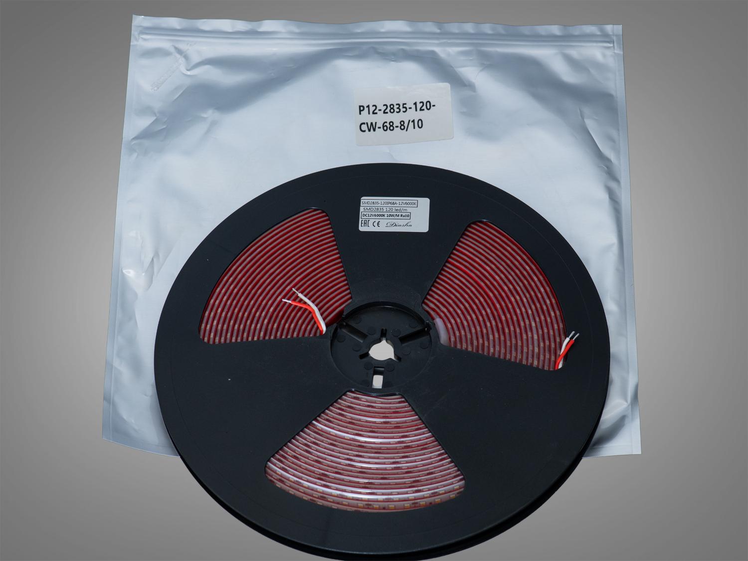 Світлодіодна стрічка 12 В 120 діодів на метр герметична 8 мм Холодний білий (P12-2835-120-CW-68-8/10) - фото 2 Світлодіодна стрічка 12 В 120 діодів на метр герметична 8 мм Холодний білий (P12-2835-120-CW-68-8/10) - фото 2