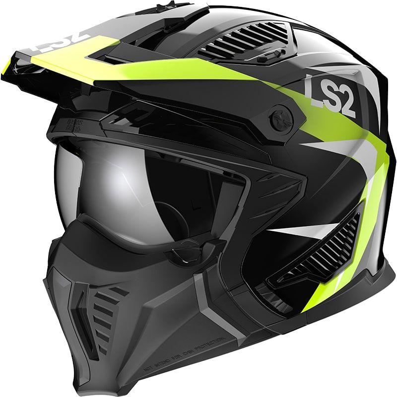 Мотошлем LS2 OF606 Drifter Triality L Hi-Vis Yellow (26127)