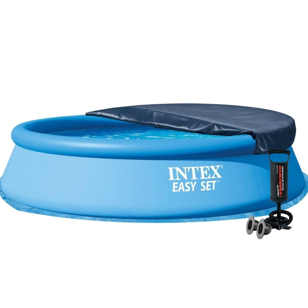 Бассейн Intex 28143 Easy Set 4в1 с подстилкой 396х84 см Синий (147-9-#2026_28143-4)