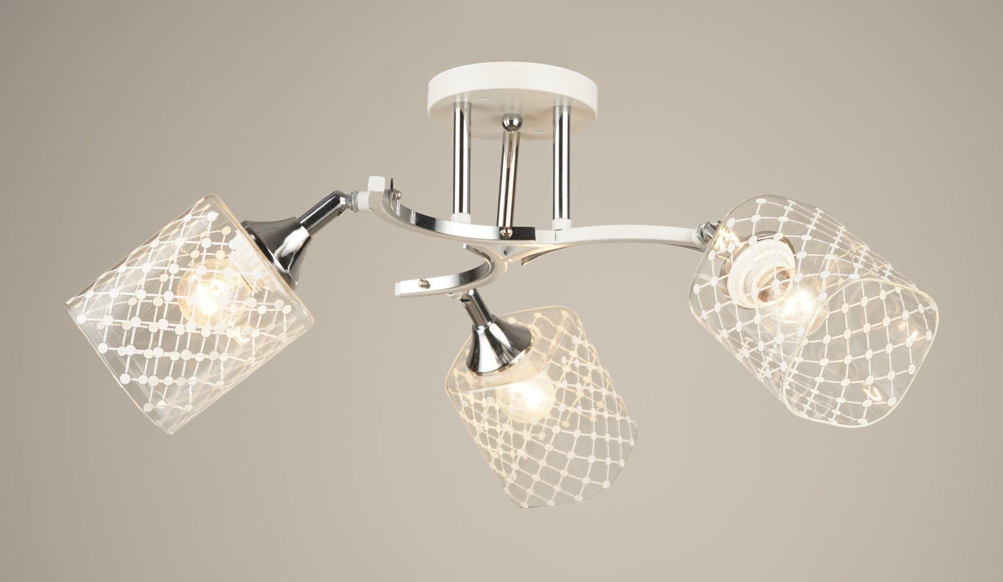 Люстра стельова Sirius B N4513/3 WT+CH з поворотнім механізмом